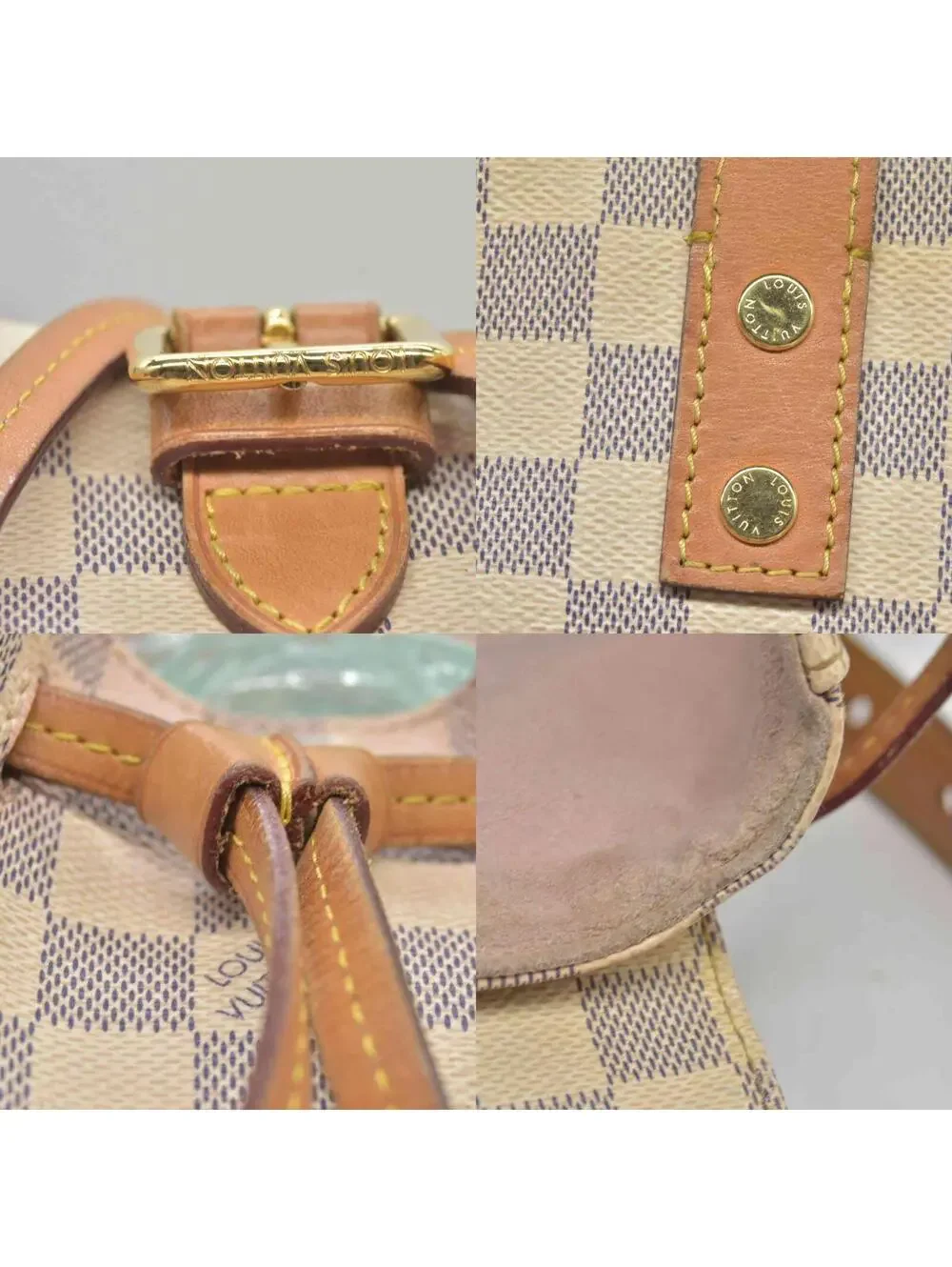 $2120 2016 Louis Vuitton Damier Azur Sperone Backpack SR2186